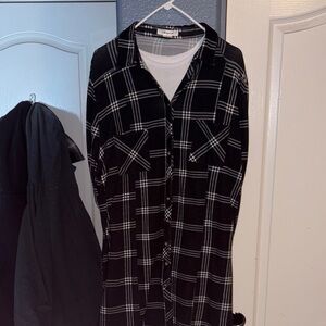 Passport Black and White Plaid Button Down Shirt